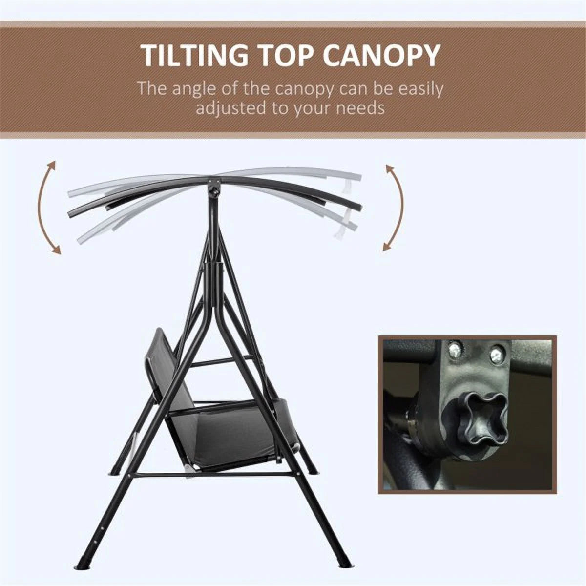 Black 3-Person Porch Swing M83115
