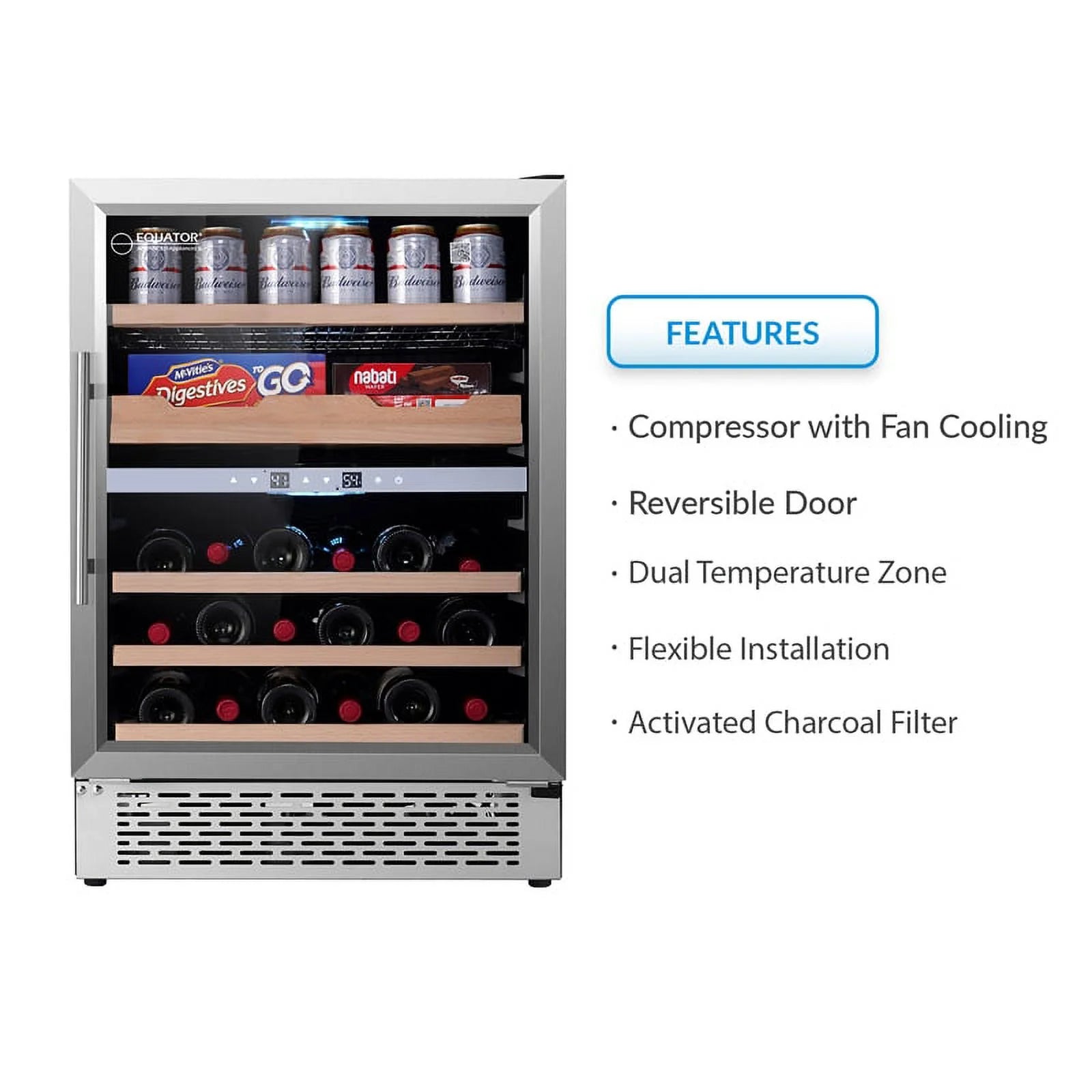 2-Zone Gourmet Center with Wine Bottle Storage K47827