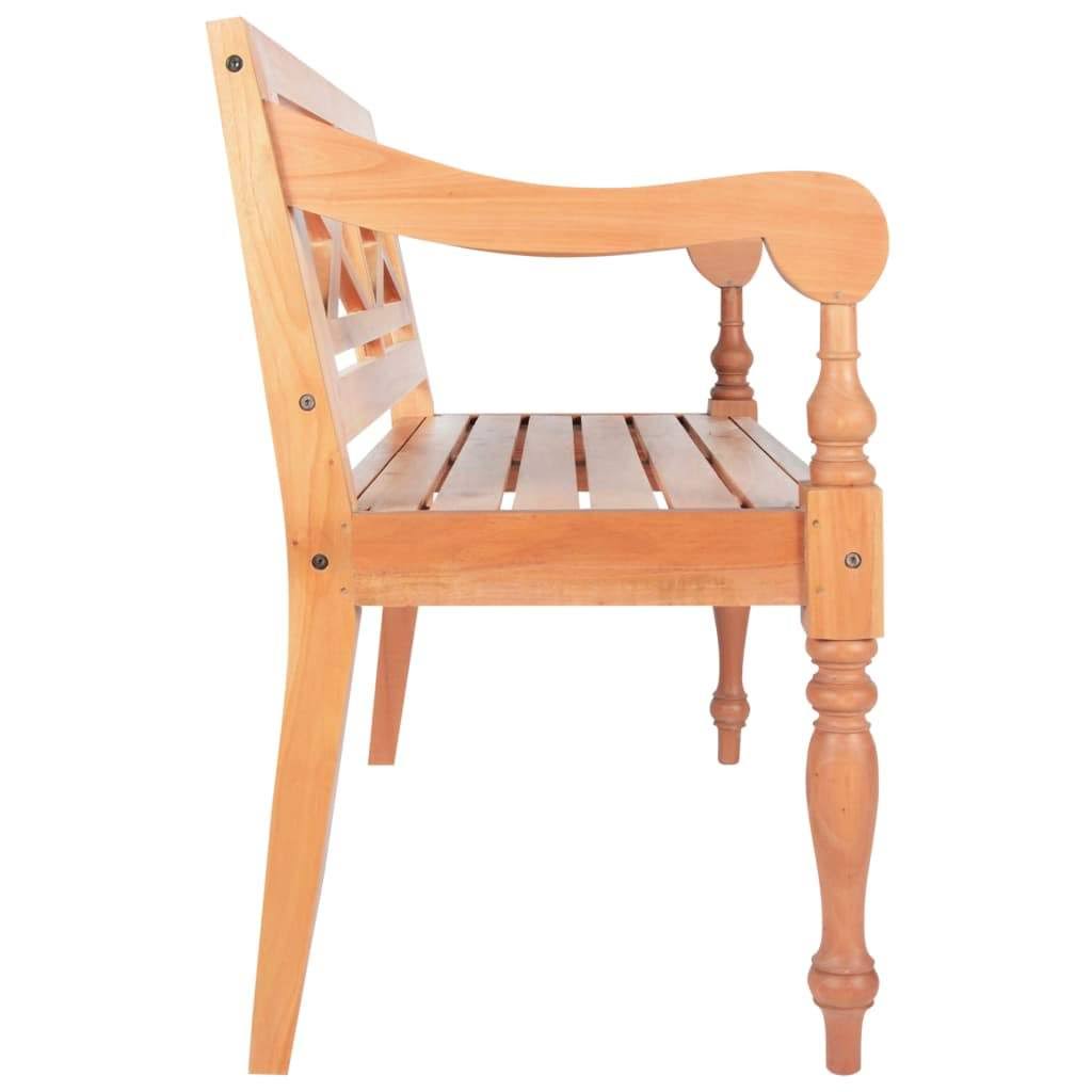 Solid Mahogany Wood White Bench K439350