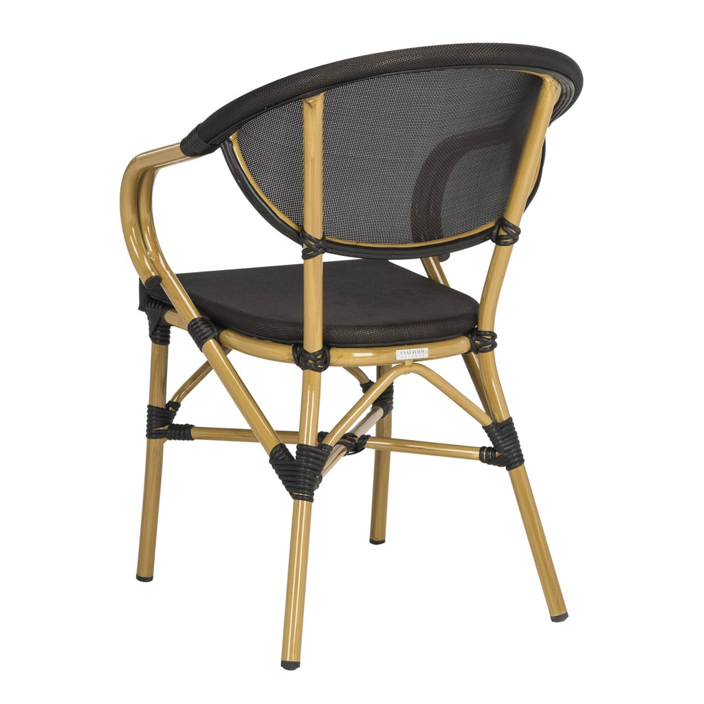 Black Stacking Arm Chair Set of 2 I4706