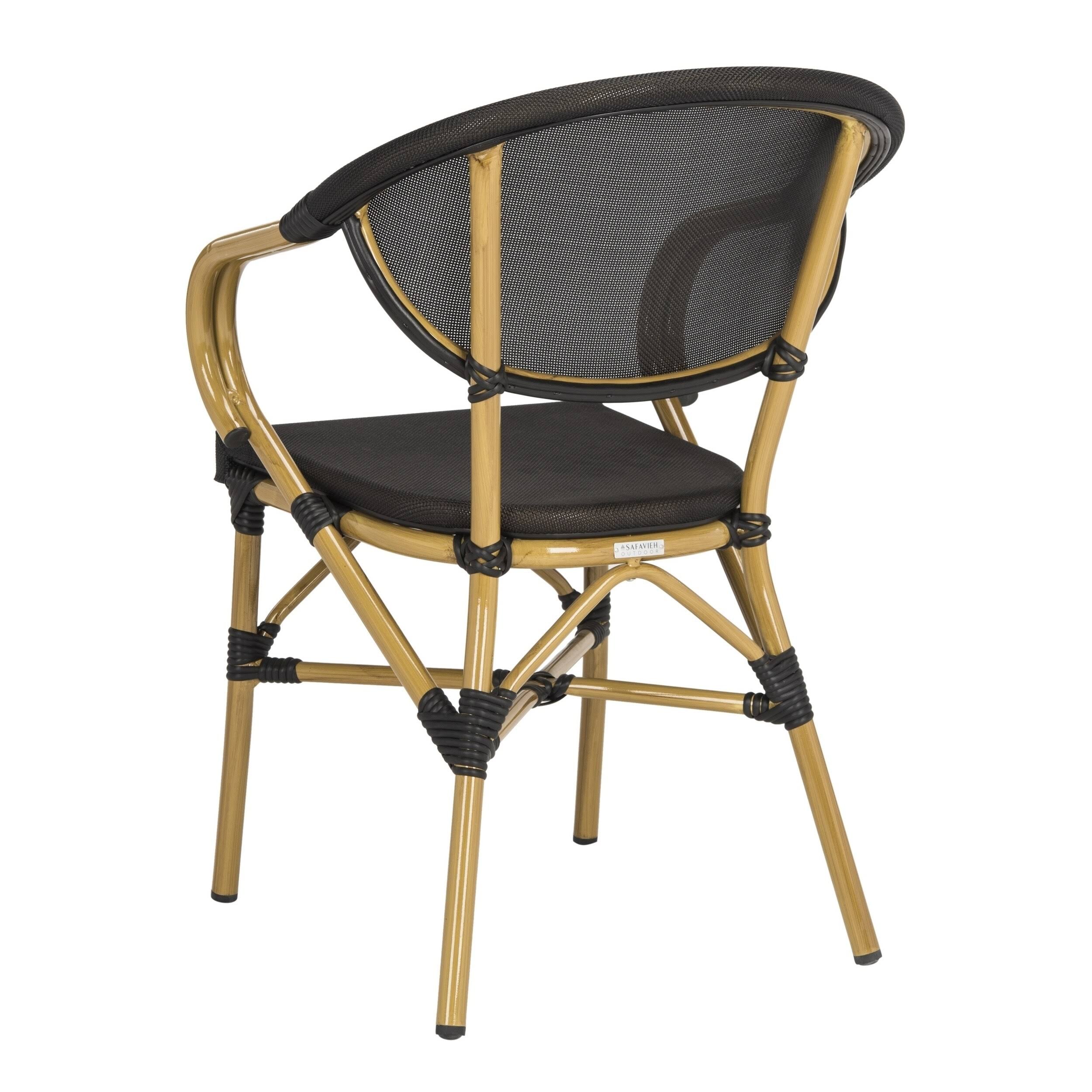 Black Stacking Arm Chair Set of 2 I4706