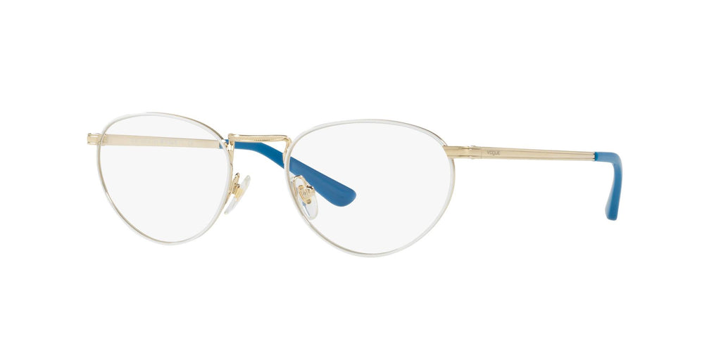 Pale Gold/White Eyeglasses N329