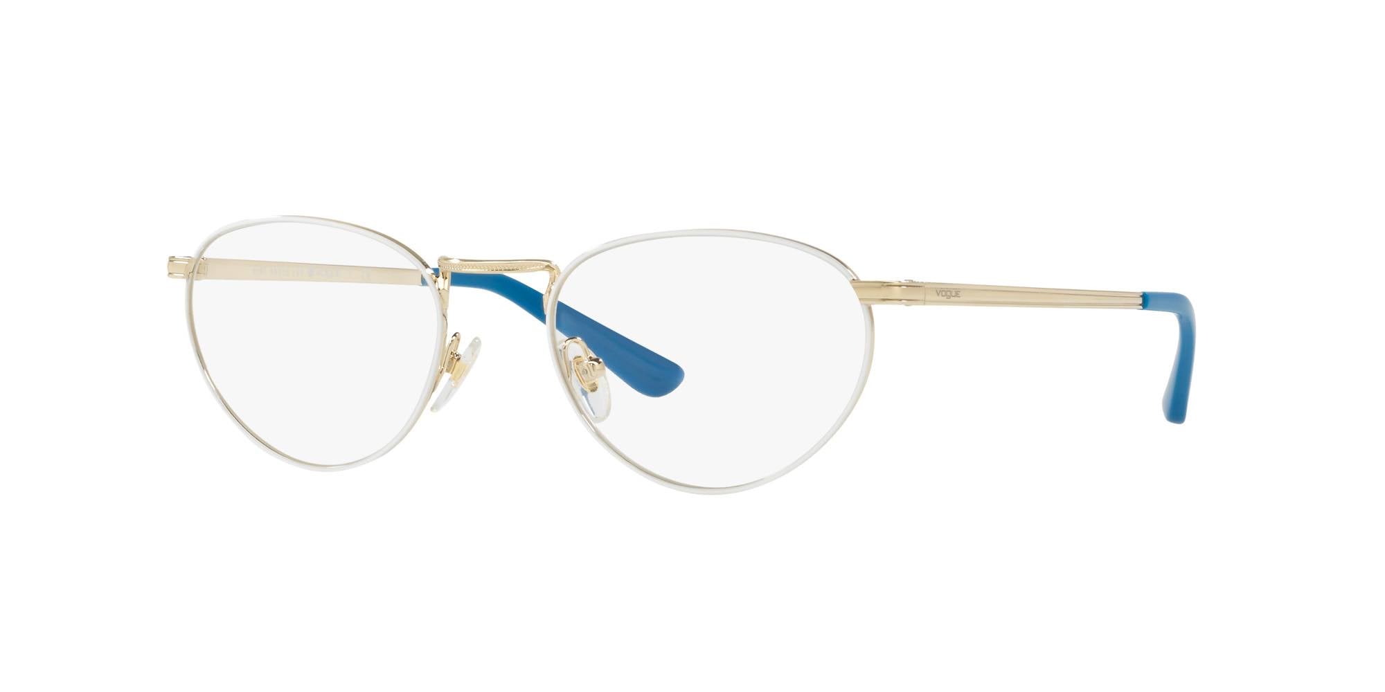 Pale Gold/White Eyeglasses N329