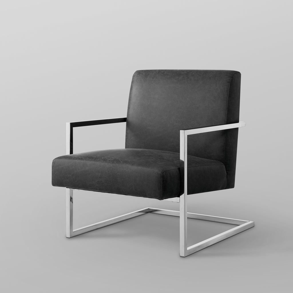 Charcoal PU Leather Accent Chair B612429