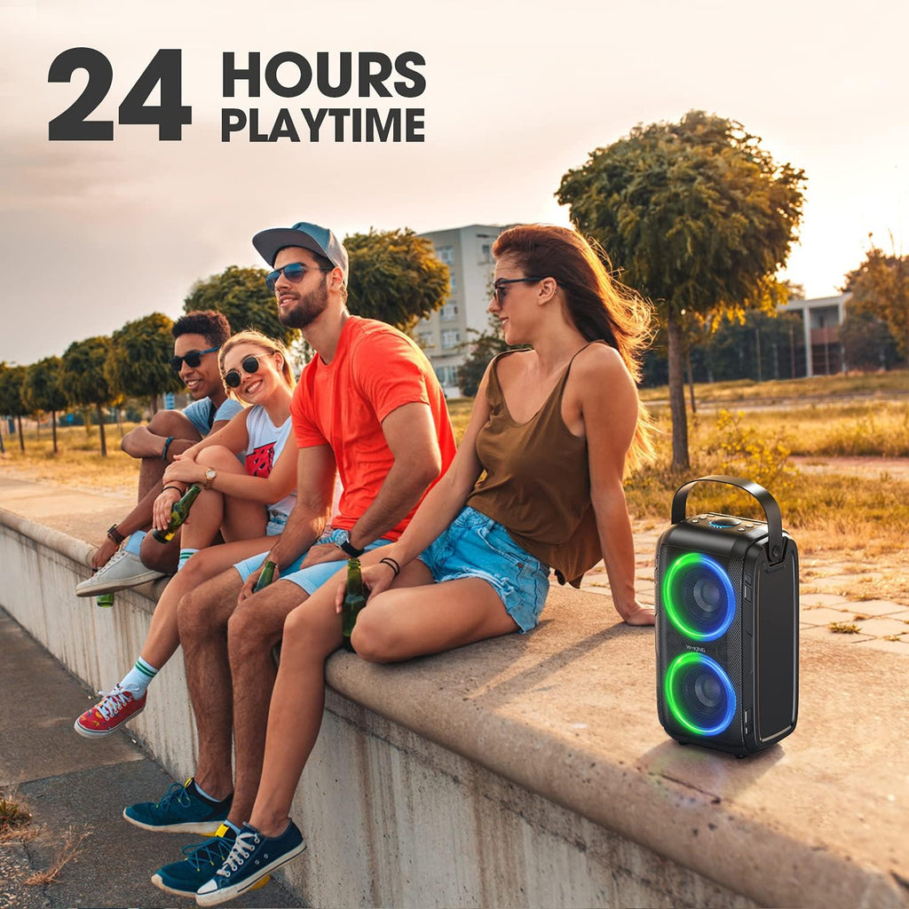 80W Bluetooth Speaker with LED Lights and 12000mAH Battery I779696