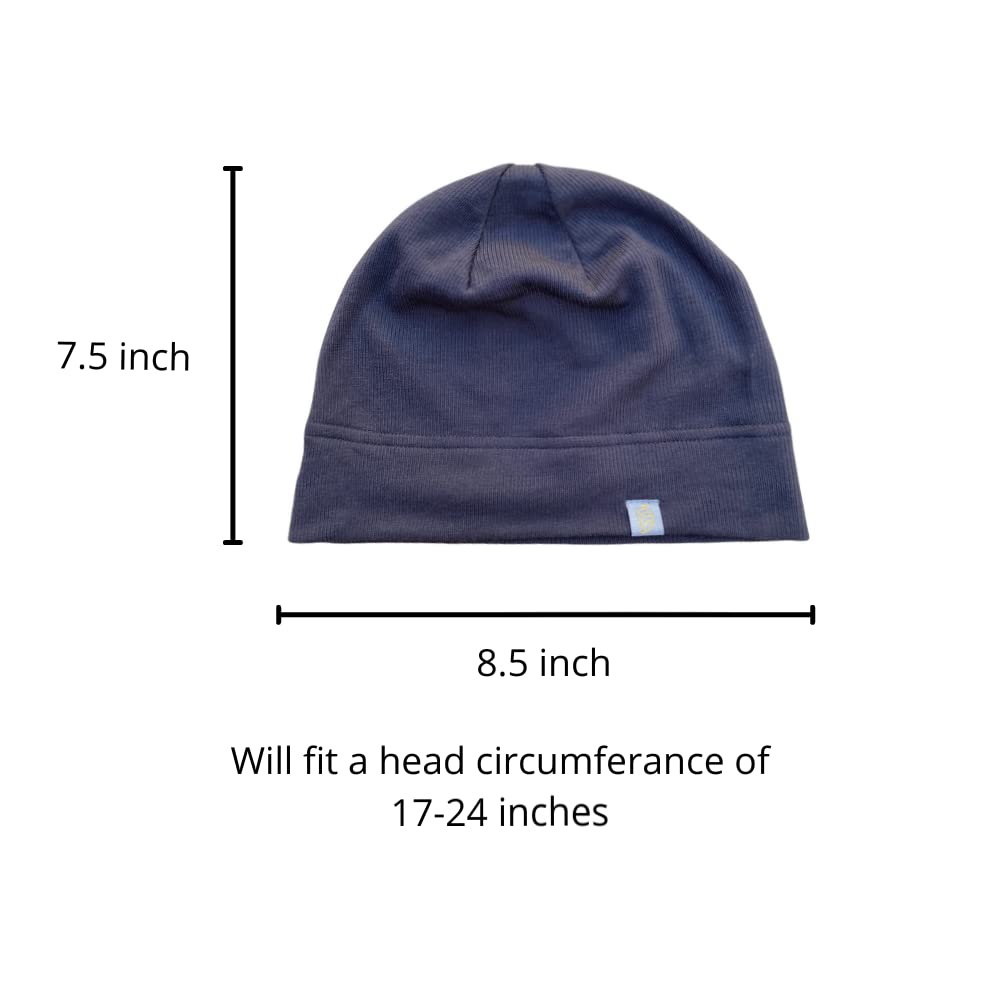 EMF Beanie Skull Cap Hat Adult Size Bamboo Faraday Fabric Pack of 2 C30944
