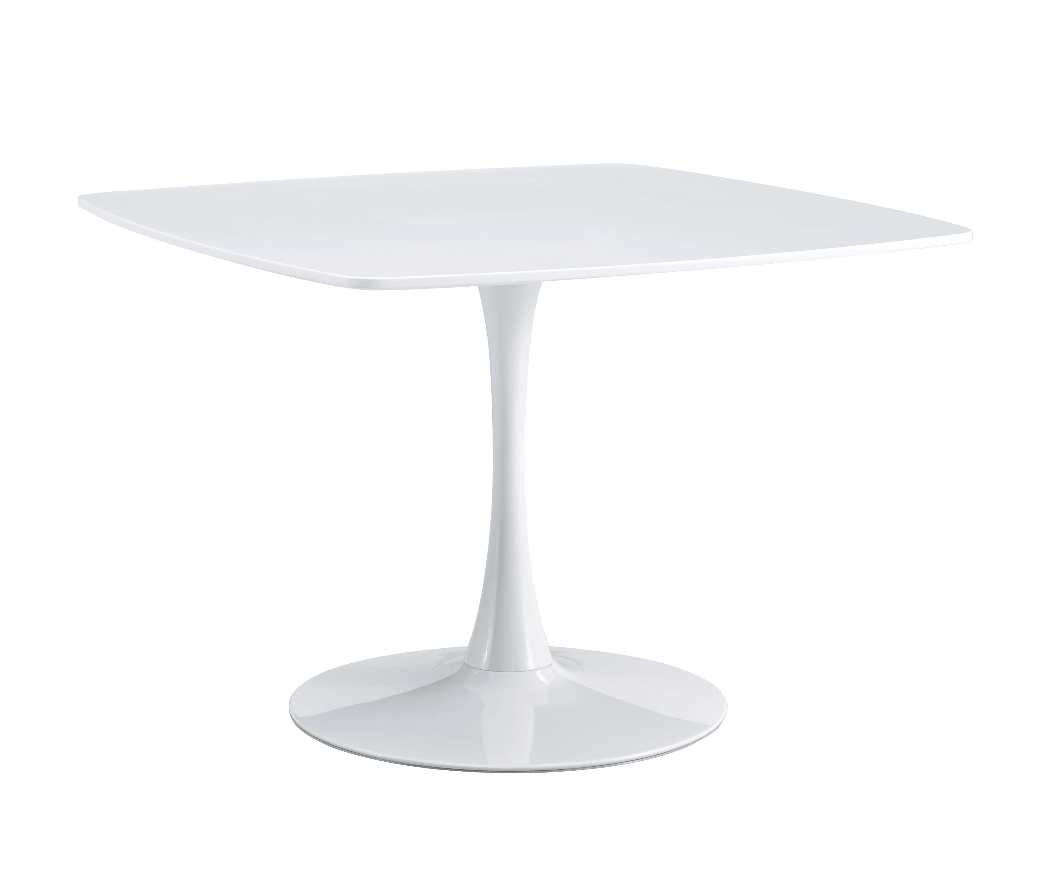 White Mid-century Round MDF Pedestal Dining Table P710268