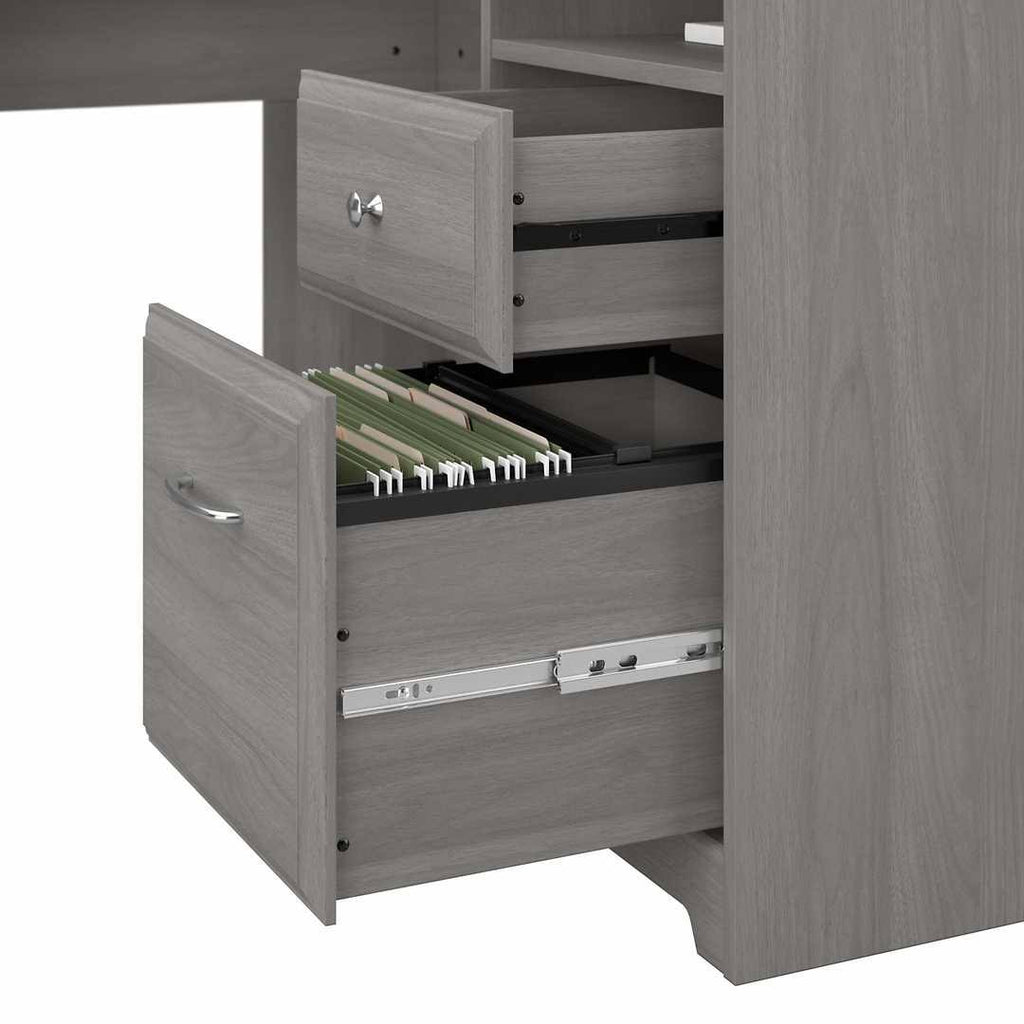 60W Ash Gray L Shaped Computer Desk N79162