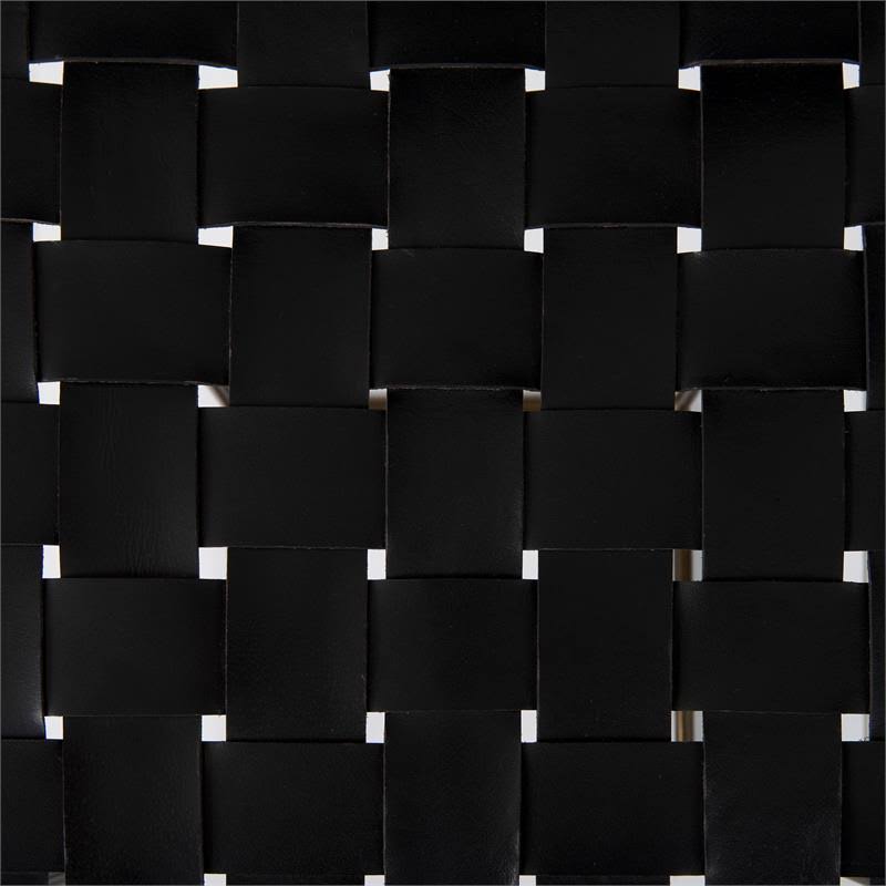 Black Woven Leather Seat Bar Stool Y704269
