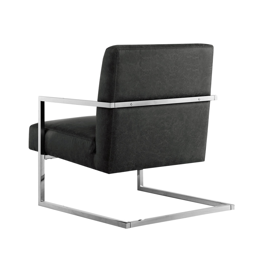 Charcoal PU Leather Accent Chair B612429
