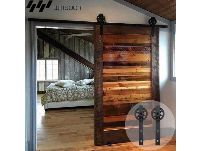 Single Wood Sliding Barn Door Hardware Kit B230