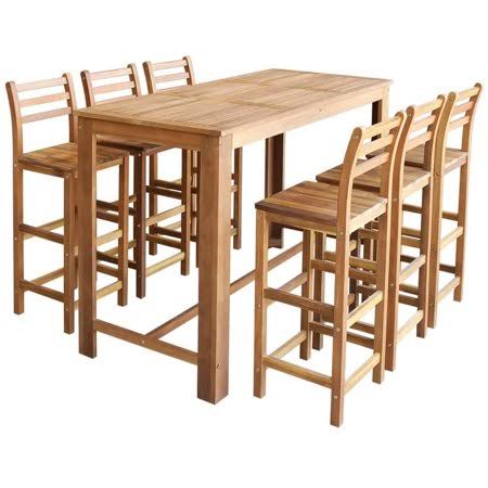 Wooden Bar Table with Chairs - 7pc L38074