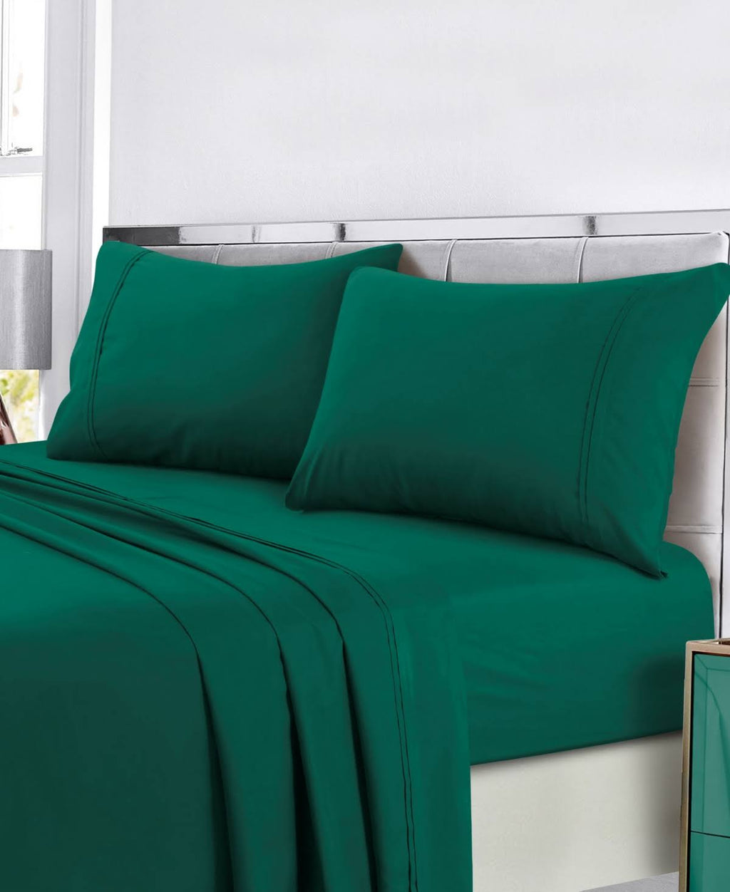 King Dark Red Easy-Care Sheet Set N204323