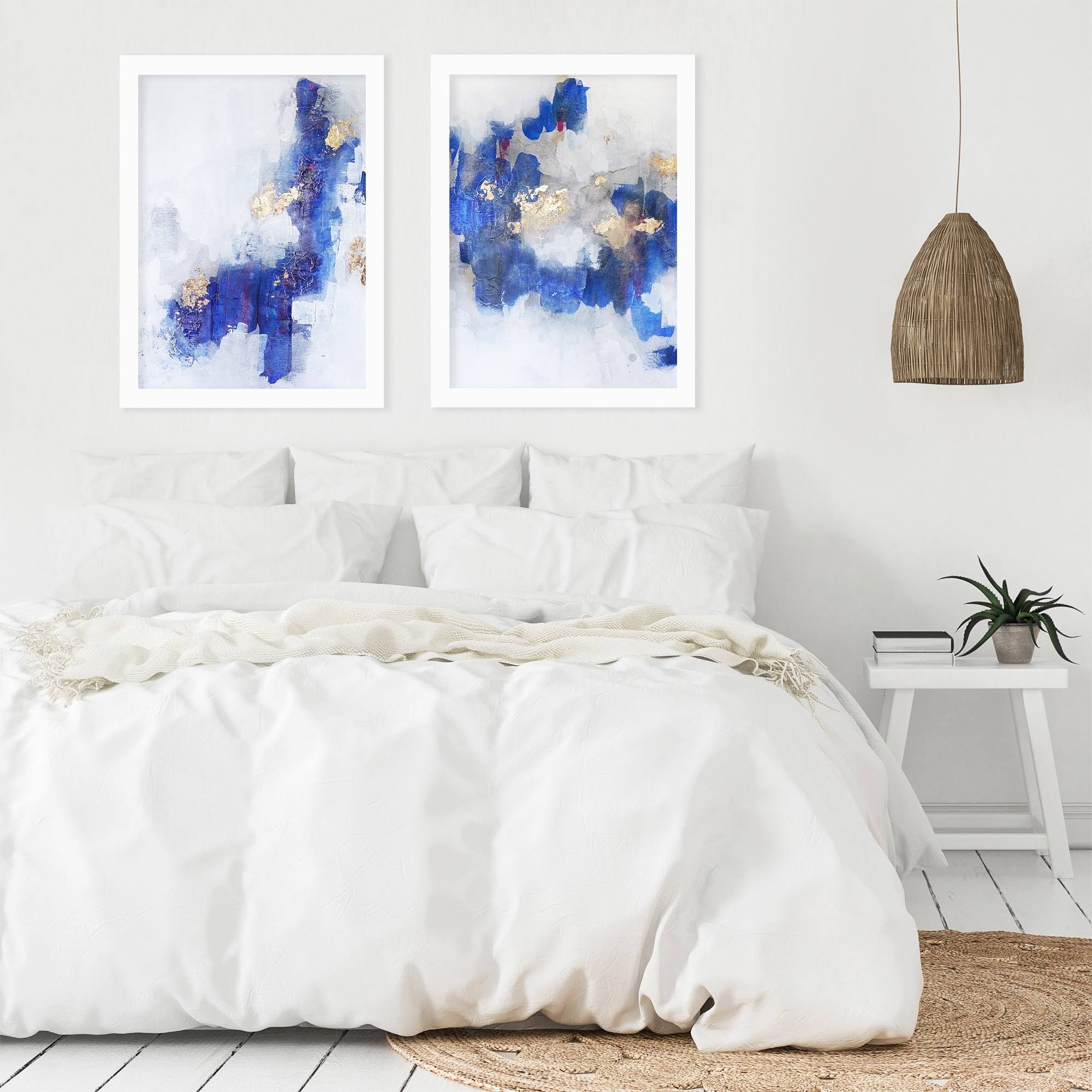 2 Piece White Framed Print Set F775