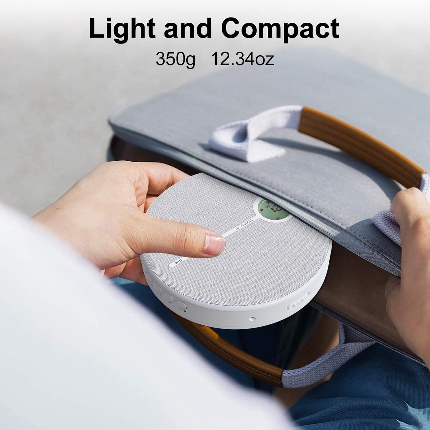 Rechargeable CD Player with Bluetooth, Gray, Pack of 2 K89351