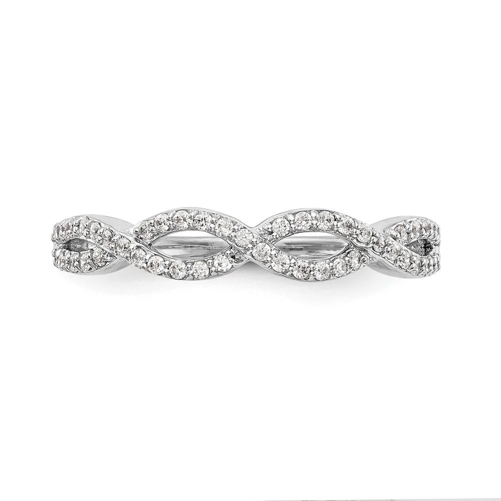 14K White Gold Diamond Band Size 7 Y40030