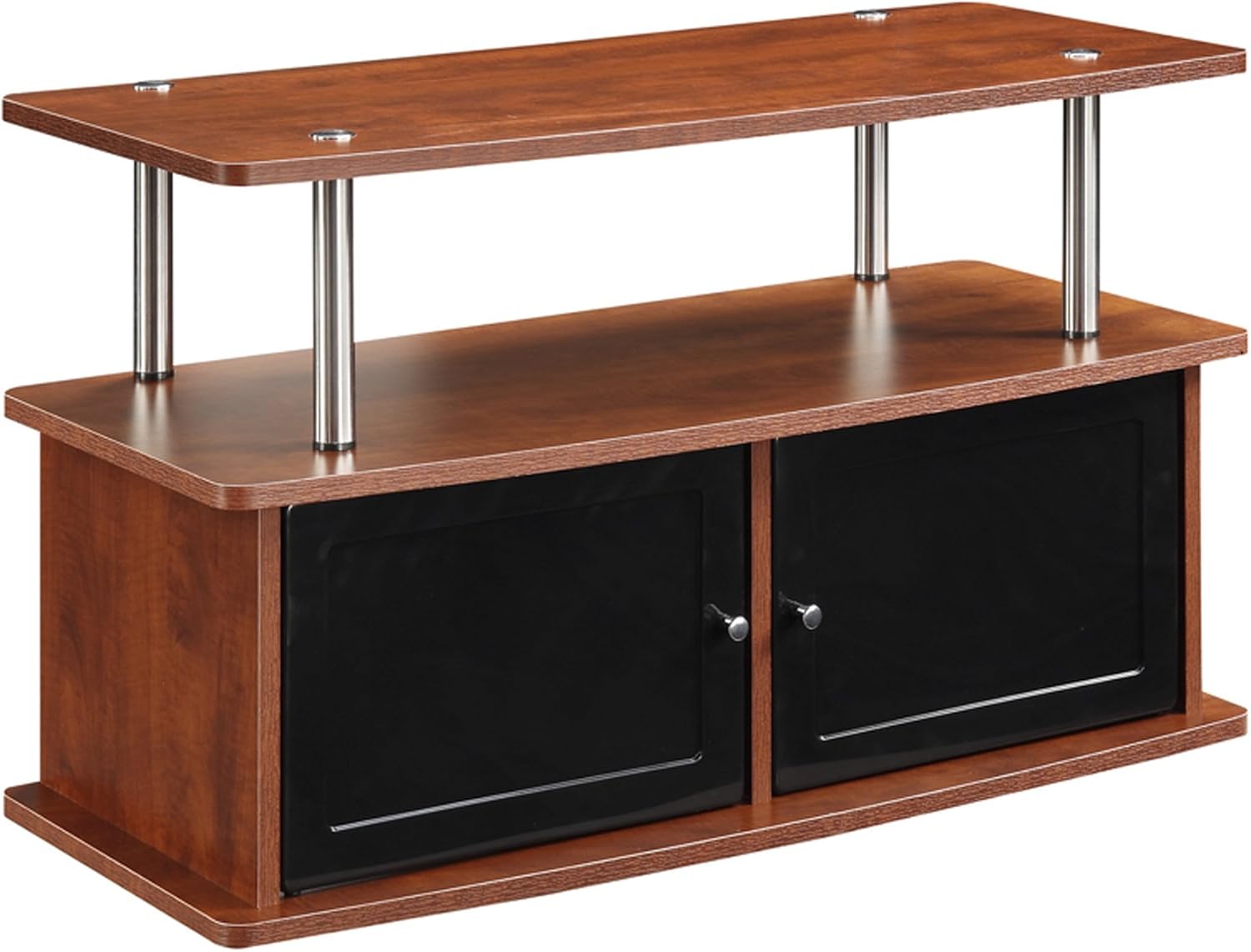 TV Stand with 2 Storage Cabinets and Shelf, Faux Birch R29216