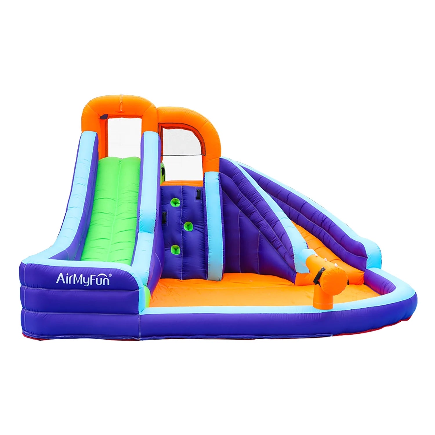 Double Slide Inflatable Water Park with Climbing Wall & Water Cannon U443918