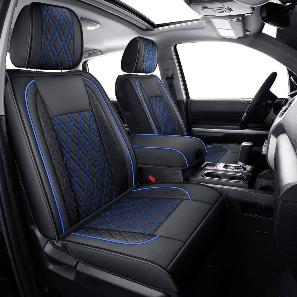 Black Faux Leather Seat Covers Full Set U391
