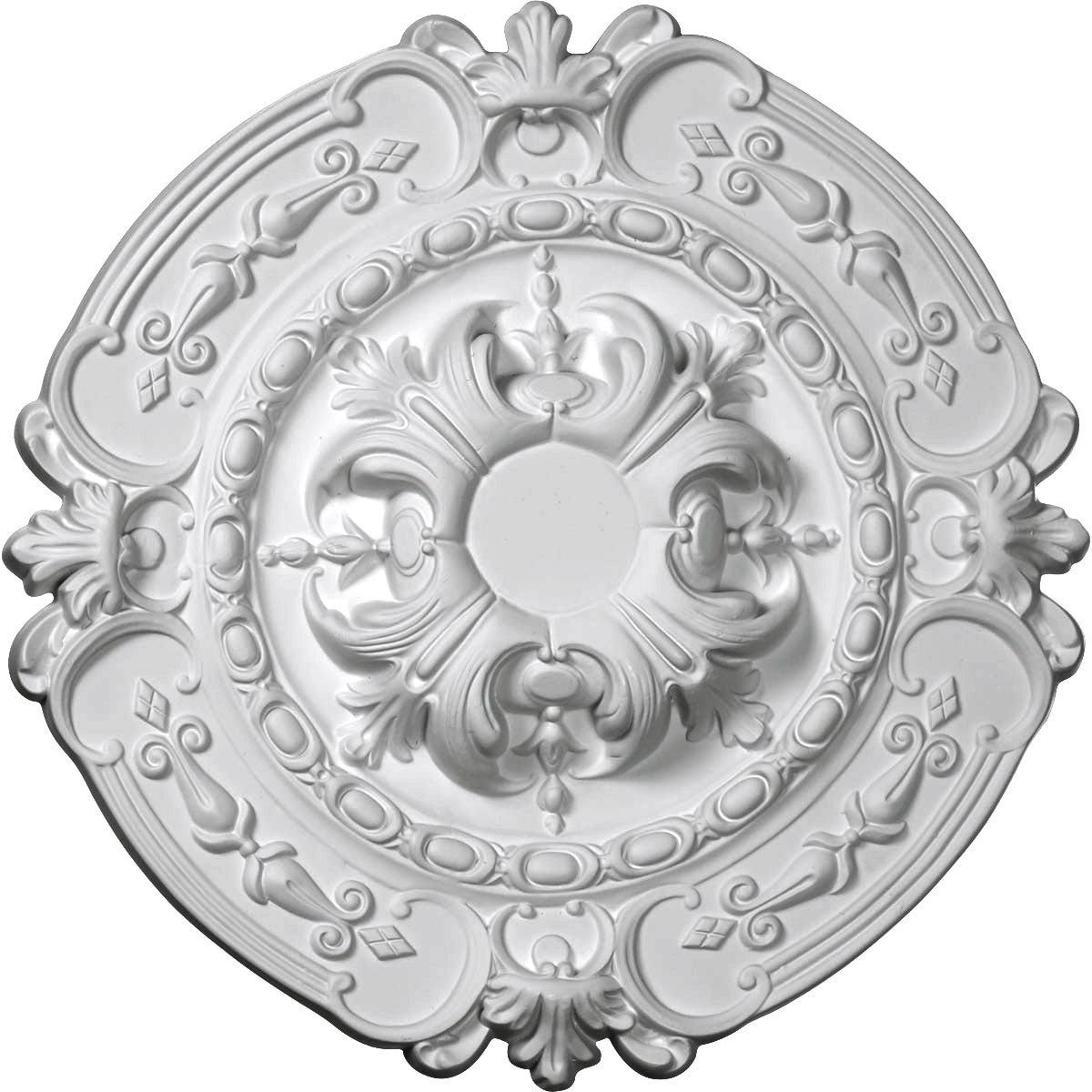 16 3/8 inch x 1 3/4 inch Hand-Painted Green Gold Ceiling Medallion K697346