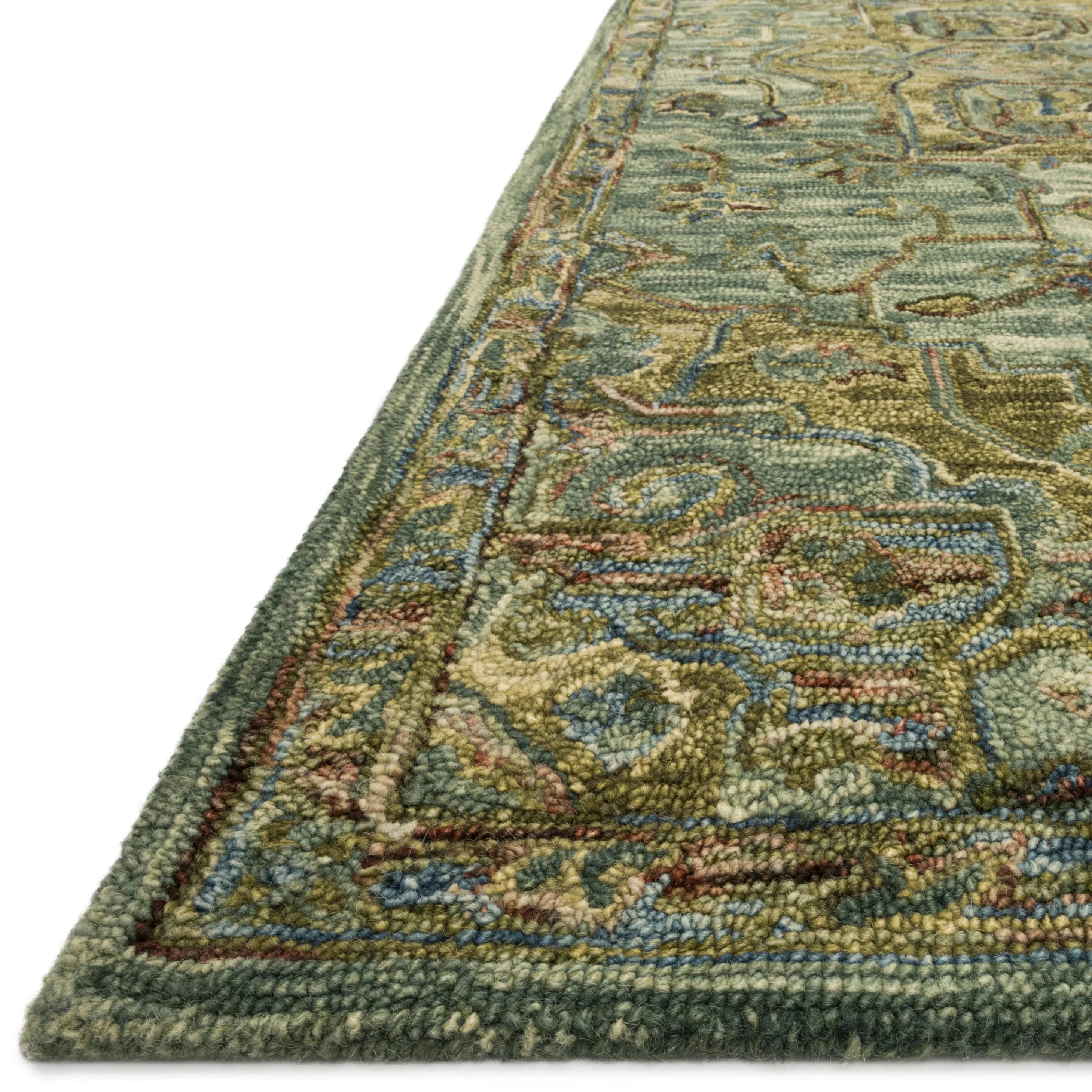 Hand-hooked Wool Medallion Area Rug 7'9" x 9'9" D816049