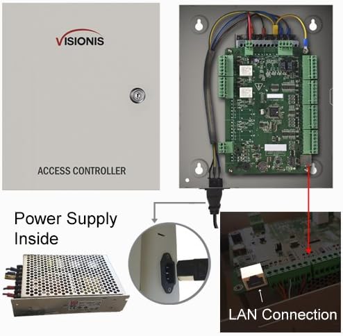 Two Door Access Control Electric Drop Bolt Fail Secure Controller Box With Power Supply Included Black Outdoor Waterproof Card Reader K590259