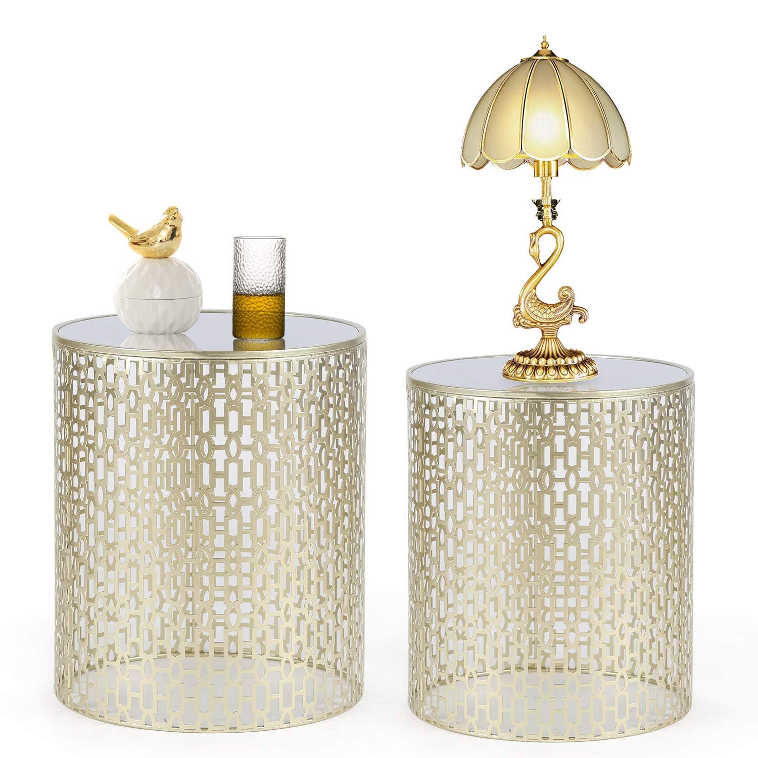 Set of 2 Metal End Table J334