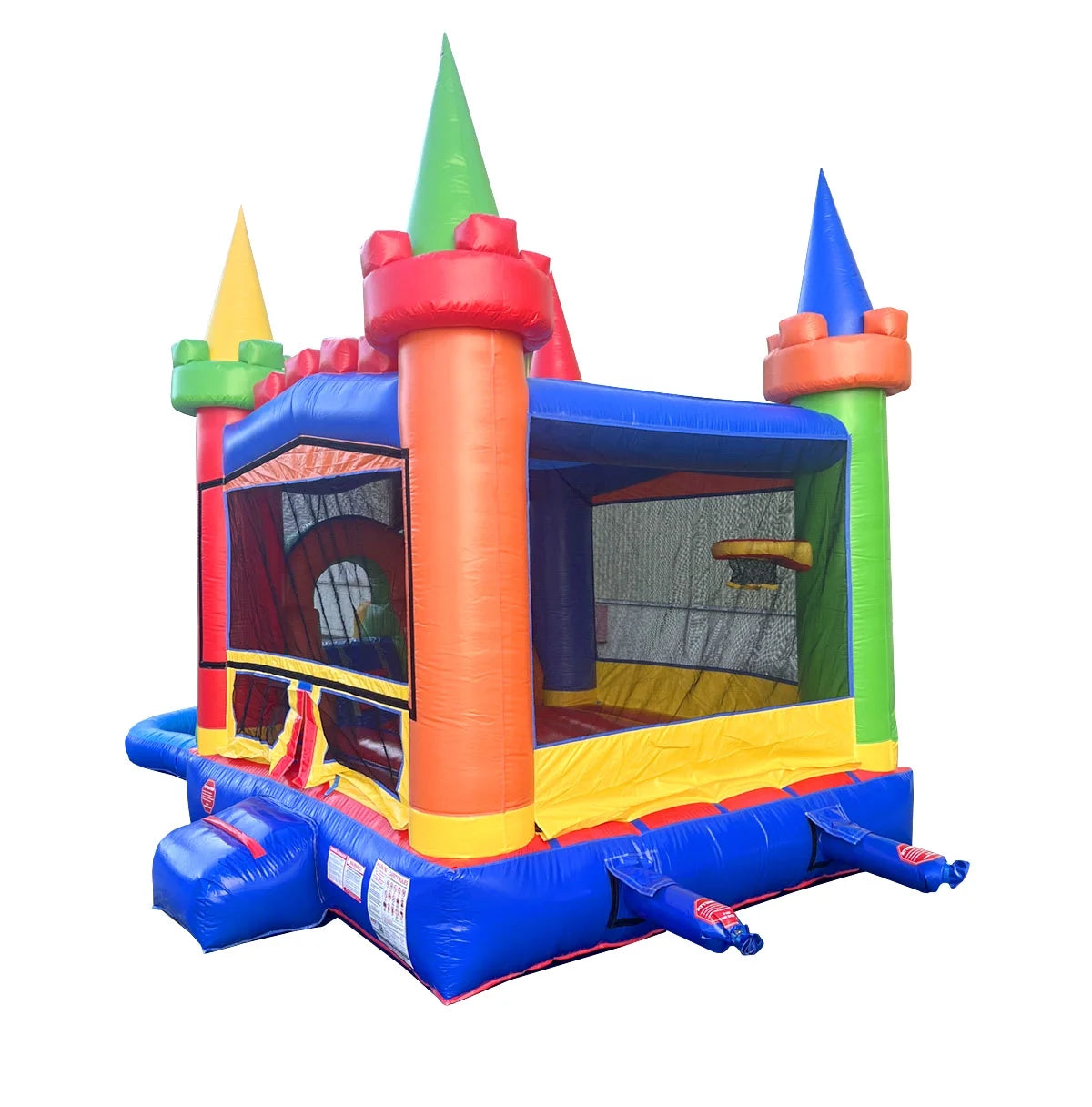 Modular Rainbow Dual Slide Bounce House with Splash Pool V996