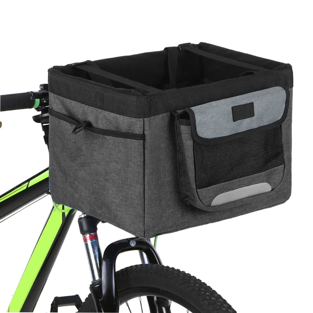 Foldable Front Basket Removable Bike Basket Carrier Tote Bag E715