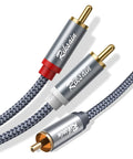 4FT/1.2m Nylon Braided RCA to 2RCA Audio Cable I624835