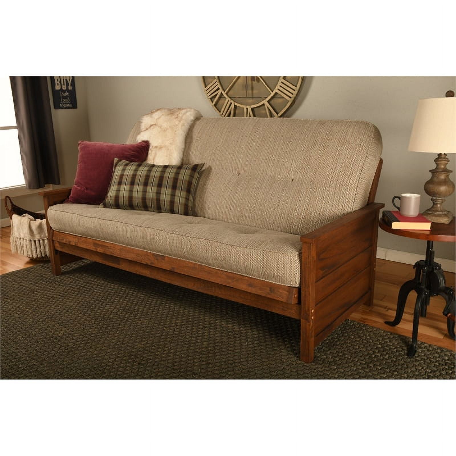 Coil Hinged Full-size Futon Mattress in Woodsmoke Brown B8224