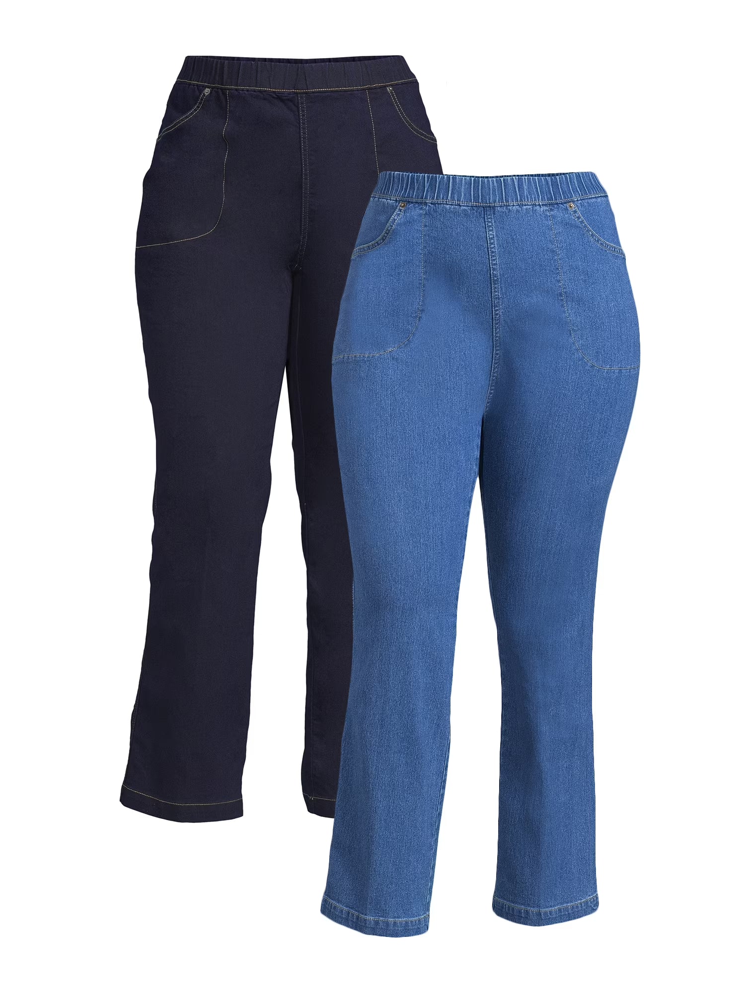 Plus Size 4 Pocket Stretch Bootcut Jeans, 2-Pack Y839