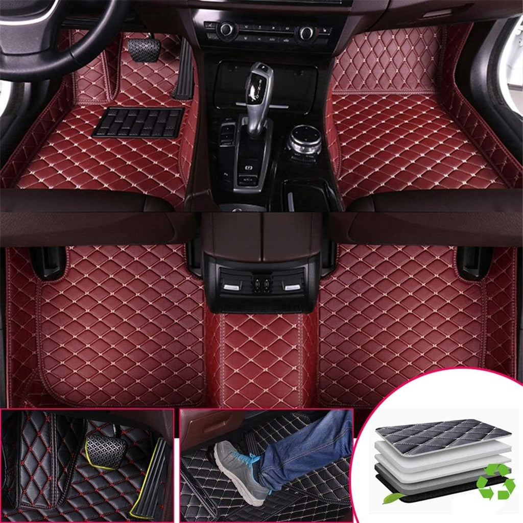 Black Beige Custom Car Floor Mats for Honda Civic W6360