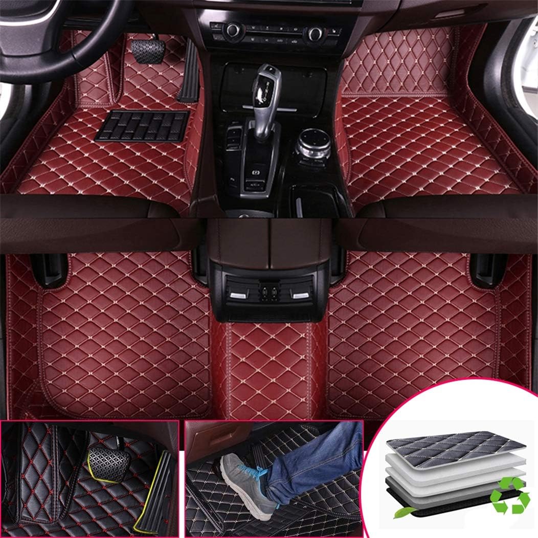 Black Beige Custom Car Floor Mats for Honda Civic W6360