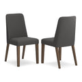 Upholstered Side Chair with Foam Cushion, Set of 2, Dark Gray & Brown P27181
