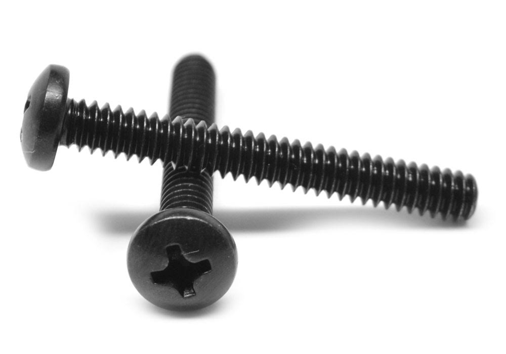 #10-24 x 2 Coarse Thread Machine Screw Phillips Pan Head Low Carbon Steel Black Oxide K268491
