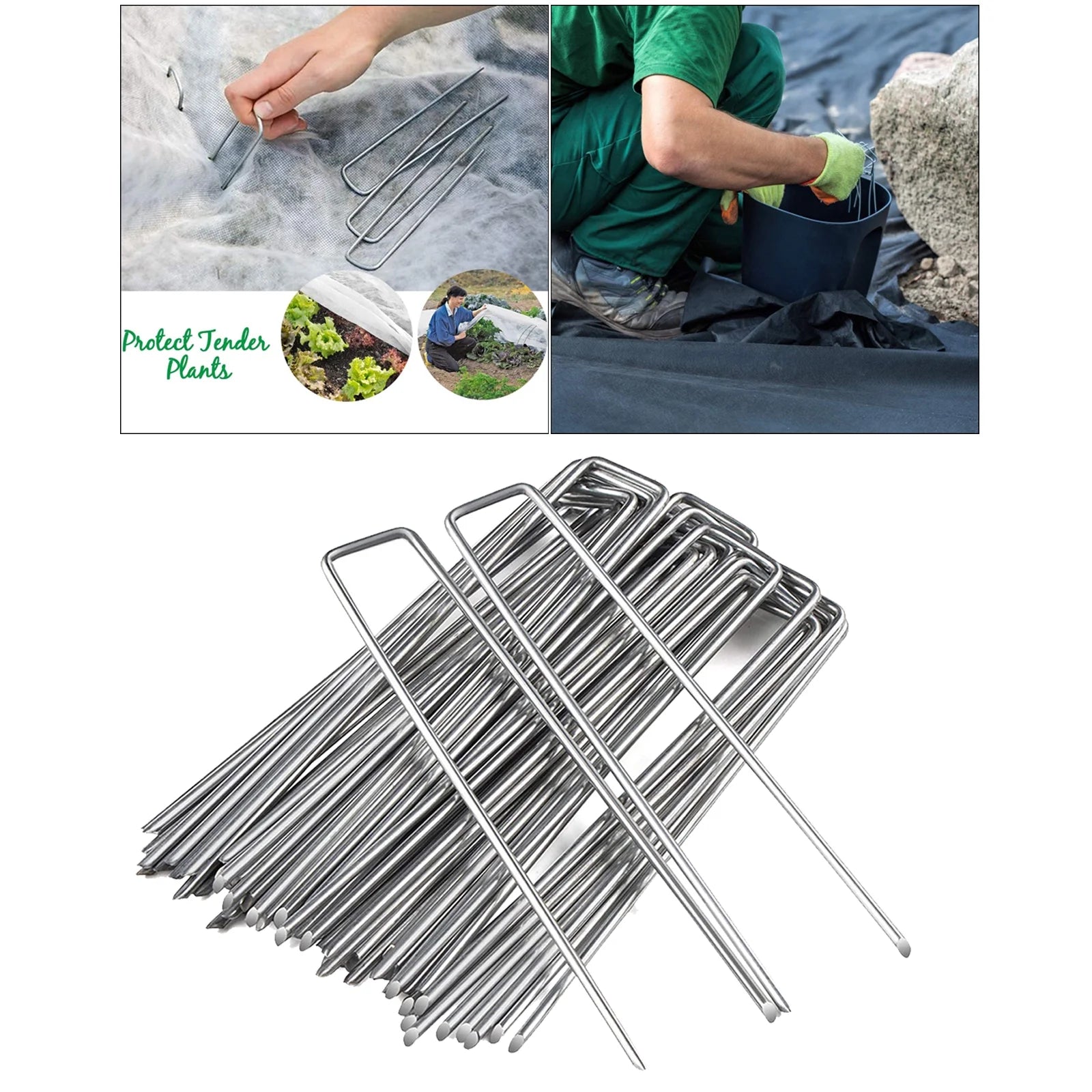 50 Packs Galvanised Ground Pegs for Artificial Grass F13271