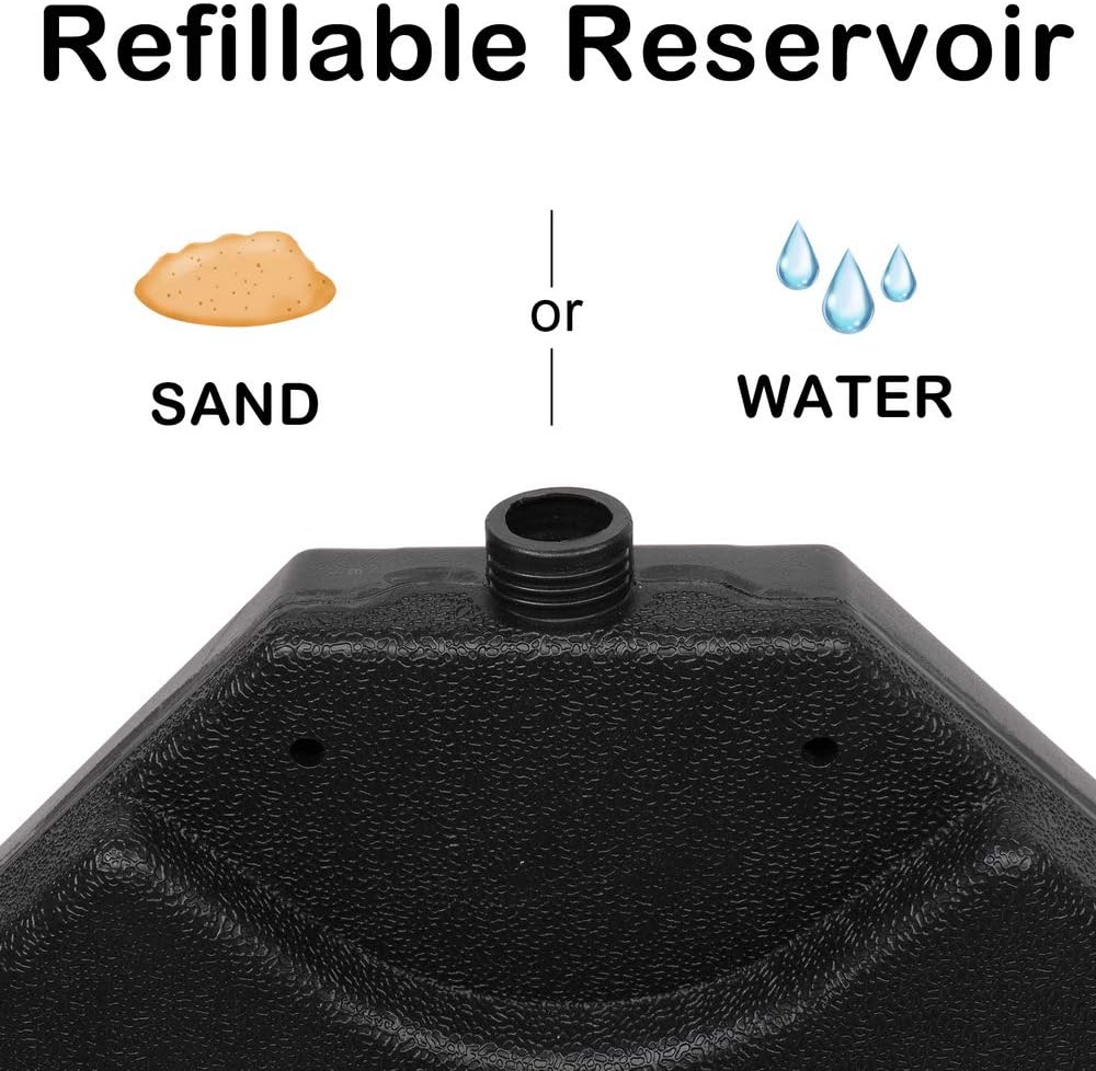 4PCS Black Cantilever Offset Patio Umbrella Stand Base Plate V691419