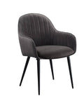 Dark Gray Fabric Side Chair with Black Finish A16586