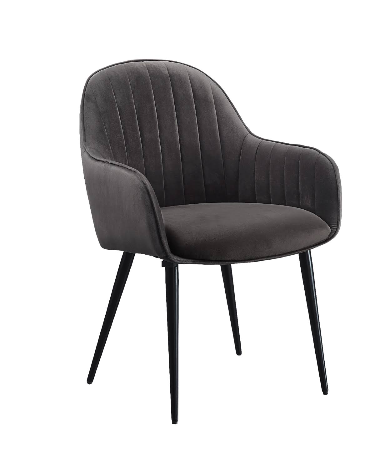 Dark Gray Fabric Side Chair with Black Finish A16586