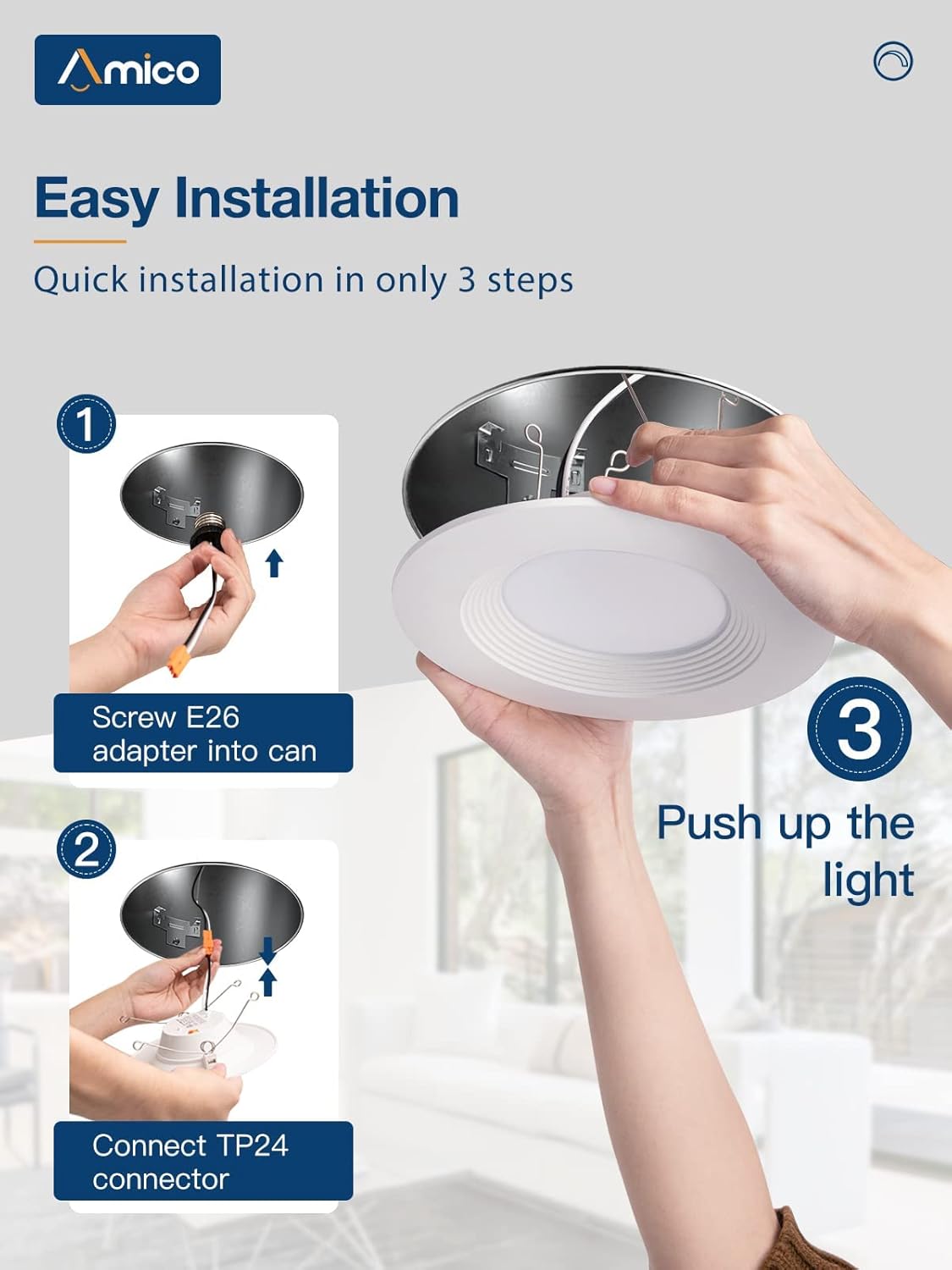 16 Pack 4CCT LED Recessed Lighting with Baffle Trim M904861