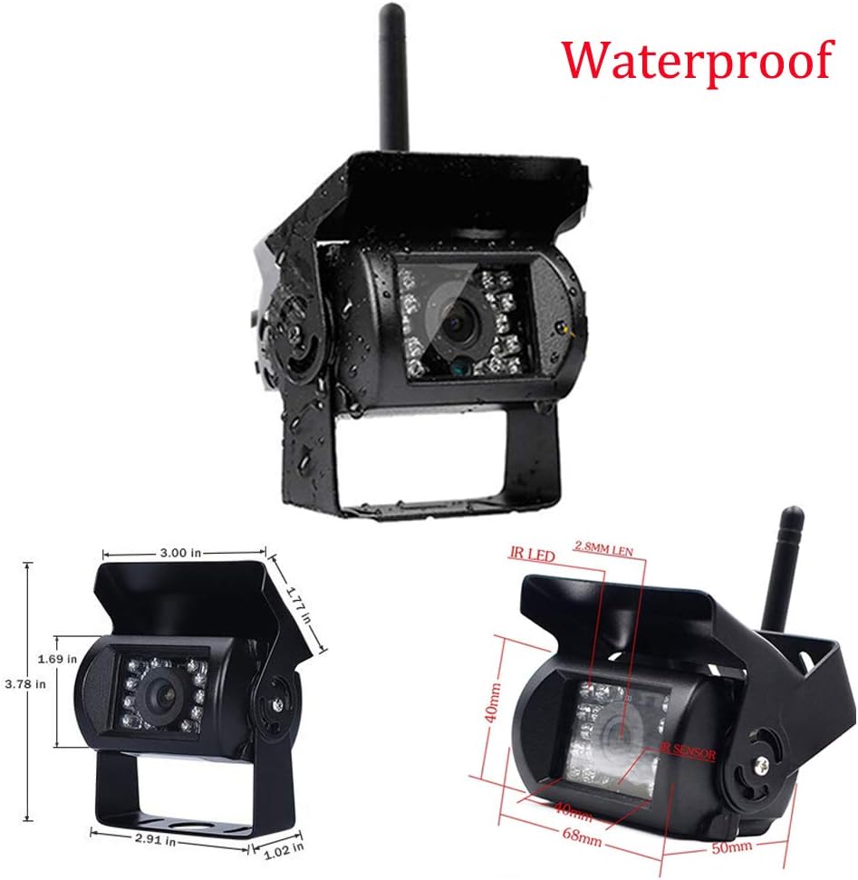2pcs Wireless Vehicle Backup Cameras Plus 7 Monitor Parking Assistance System X3232