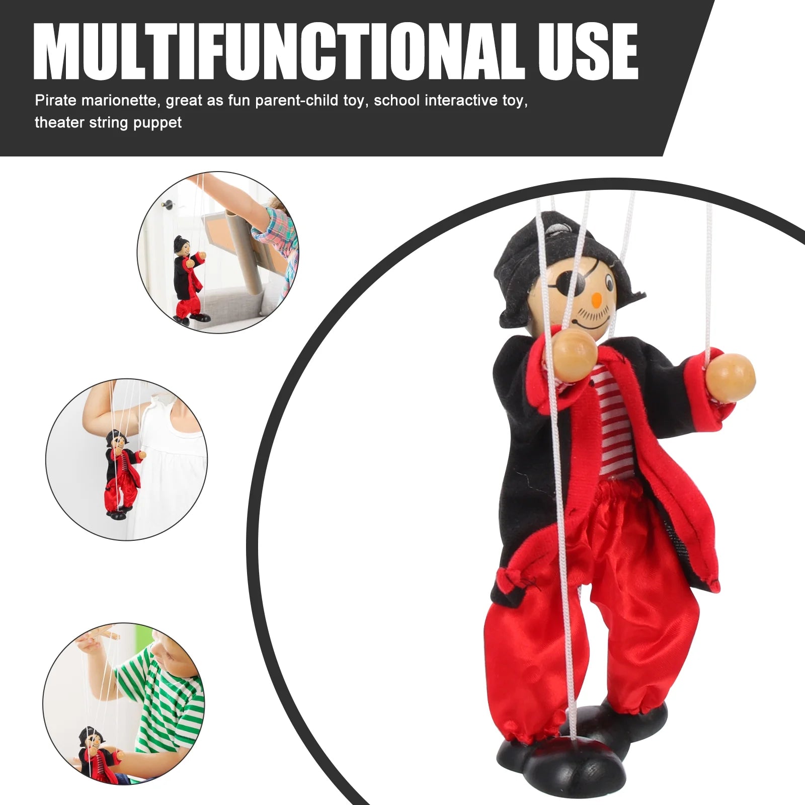 Wooden Pirate Marionette String Puppet M793075