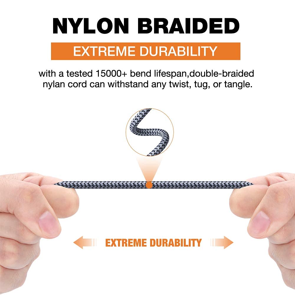4FT/1.2m Nylon Braided RCA to 2RCA Audio Cable I624835