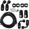 3/8" Braided Nylon Stainless Steel Fuel Line Hose Kit 10FT Pack of 2 W741