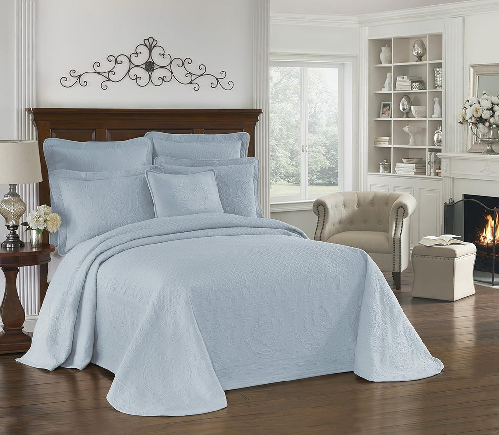 Ivory King Floral Matelasse Bed Spread O3258