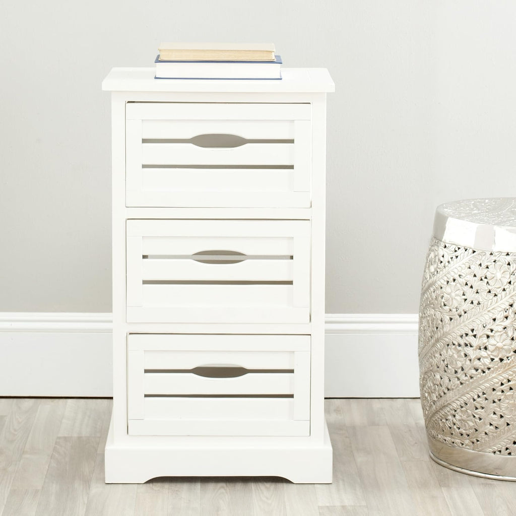 Cream 3-Drawer Distressed Cabinet Q558