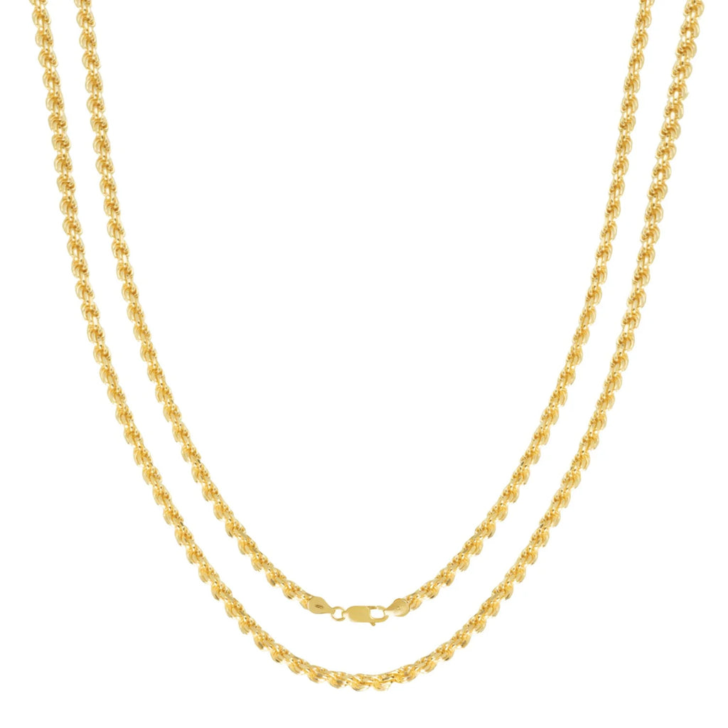 Rope Chain Necklaces and Bracelets, 3.40MM Thick, 26 Inches E8584