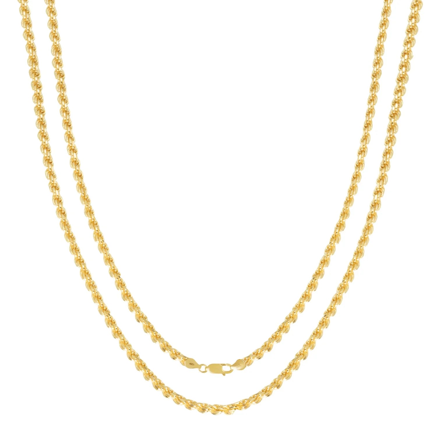 Rope Chain Necklaces and Bracelets, 3.40MM Thick, 26 Inches E8584