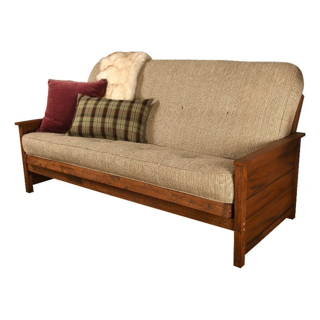 Coil Hinged Full-size Futon Mattress in Woodsmoke Brown B8224